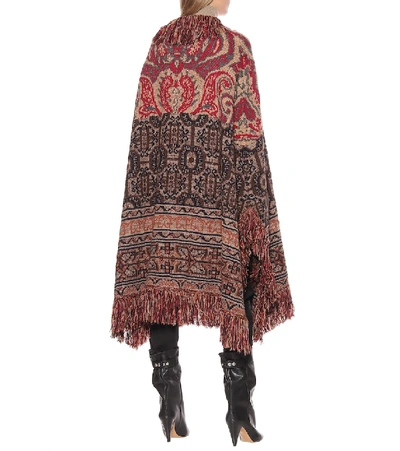 Shop Etro Wool-blend Cape In Brown