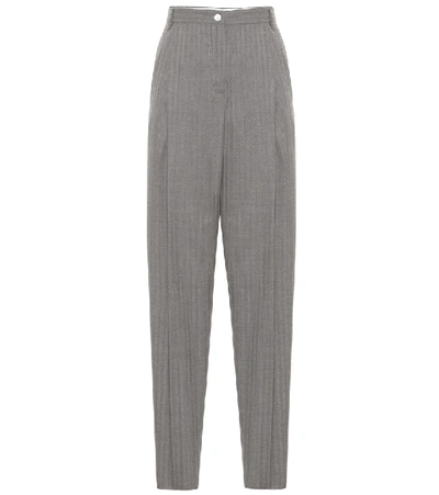 Shop Acne Studios High-rise Wool Pants In Grey