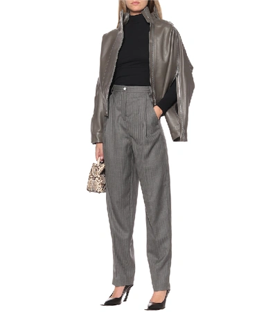 Shop Acne Studios High-rise Wool Pants In Grey