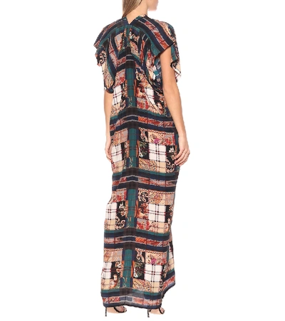 Shop Ferragamo Printed Silk Maxi Dress In Multicoloured
