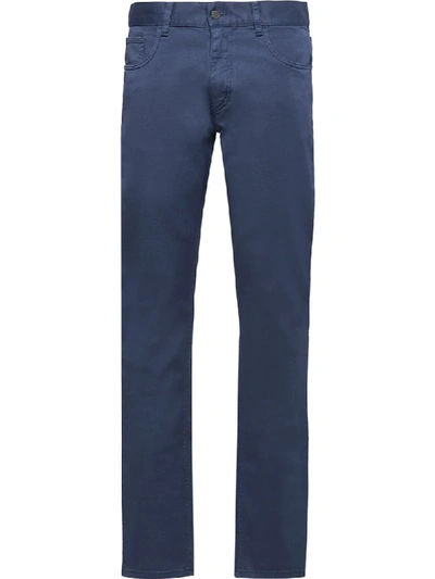 Shop Prada Low-rise Tapered Jeans In Blue