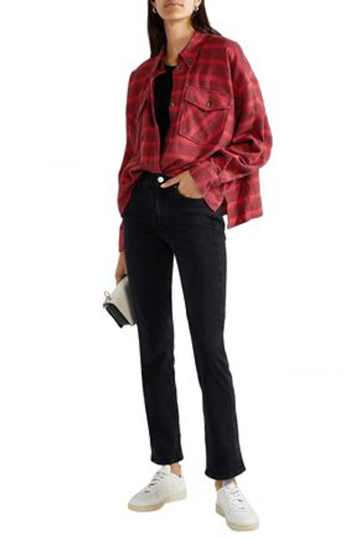Shop Isabel Marant Étoile Woman Checked Cotton-flannel Shirt Red