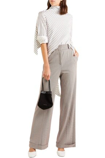 Shop See By Chloé Checked Jacquard Wide-leg Pants In Taupe
