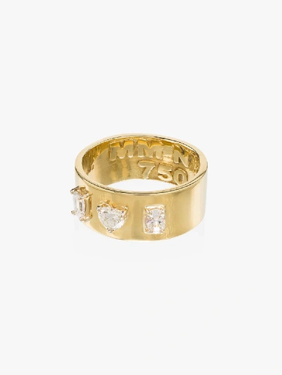 Shop Mindi Mond 18k Yellow Gold Diamond Cigar Band Ring