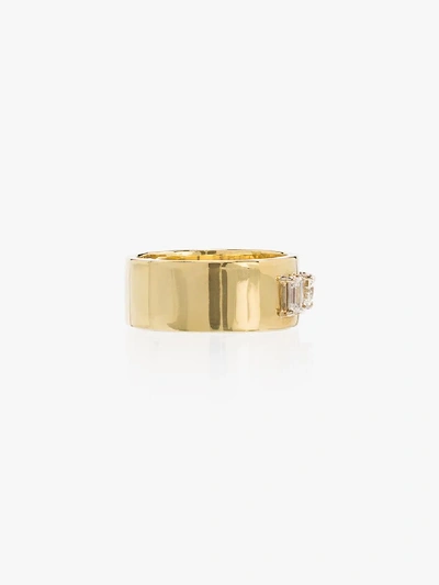 Shop Mindi Mond 18k Yellow Gold Diamond Cigar Band Ring