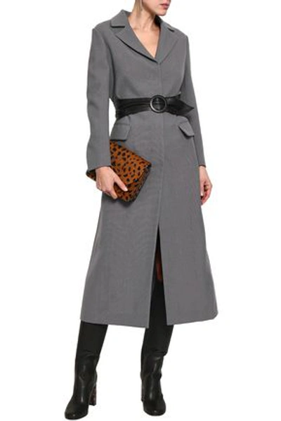 Shop Valentino Virgin Wool-canvas Coat In Gray