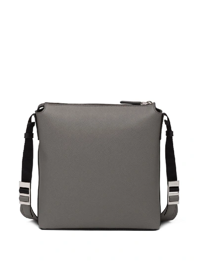 Shop Prada Saffiano Leather Shoulder Bag In Grey