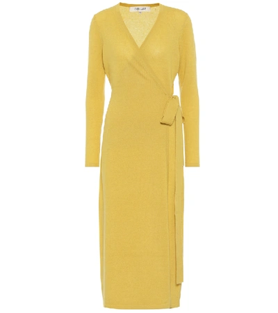 Diane Von Furstenberg Astrid Wool-blend Midi Wrap Dress In Yellow