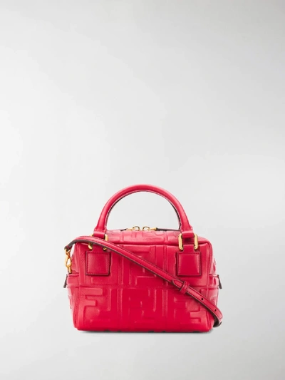 Shop Fendi Mini Boston Leather Bag In Red