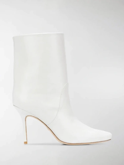 Shop Stuart Weitzman Ebb Ankle Boots In White