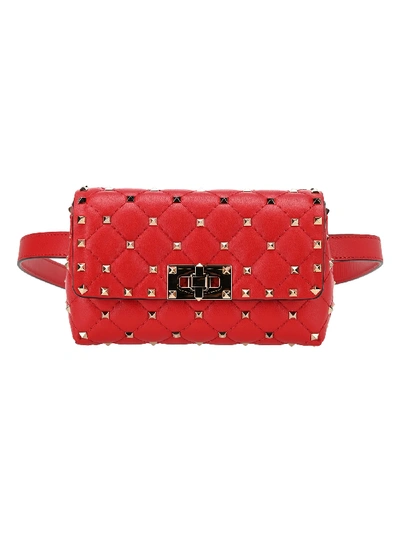 Shop Valentino Rockstud Beltbag In Red Pure