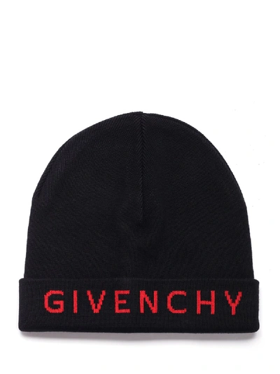 Shop Givenchy Logo Beanie In Black