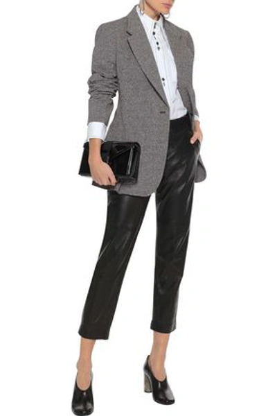 Shop Maison Margiela Mélange Cotton-blend Blazer In Black