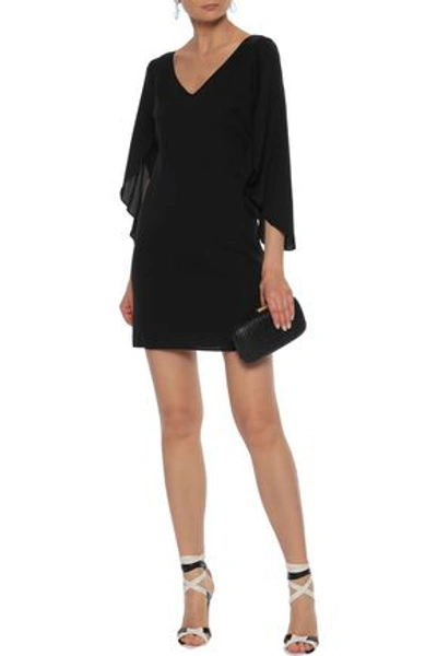 Shop Milly Woman Butterfly Silk-blend Mini Dress Black