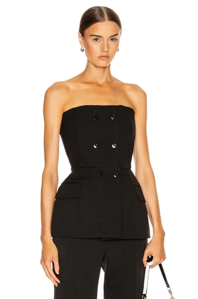 Shop Givenchy Double Breasted Bustier Top In Black