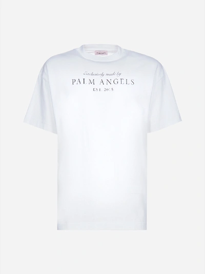 Shop Palm Angels Logo Cotton T-shirt