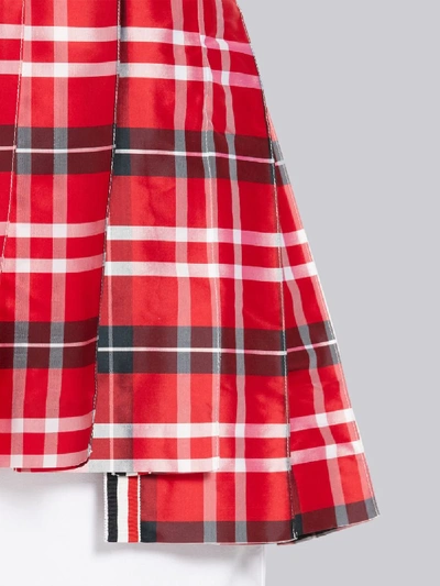 Shop Thom Browne Tartan Silk Miniskirt In Red