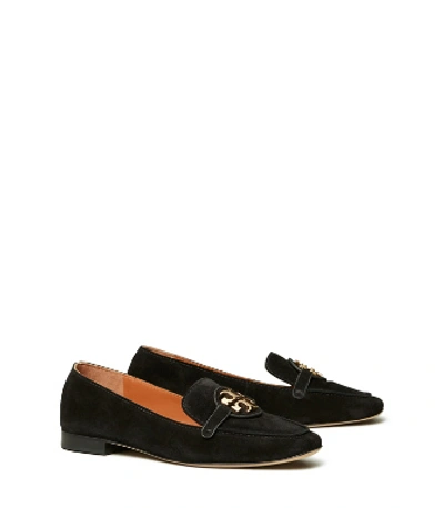 Shop Tory Burch Miller Metal-logo Loafer, Suede In Perfect Black/gold