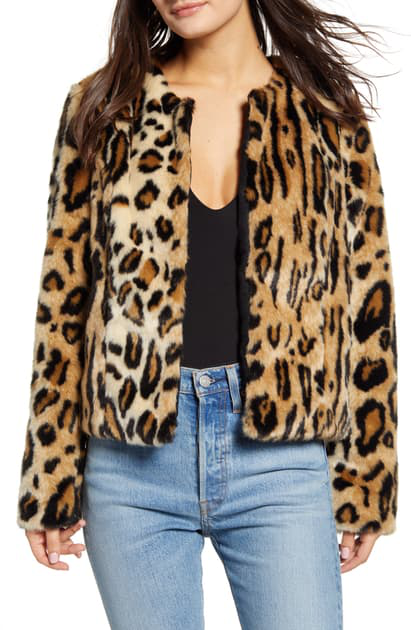 Vero Moda Faux-fur Leopard Print Jacket In Tobacco Brown | ModeSens