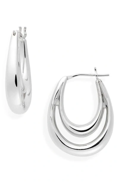 Shop Sophie Buhai Large Blanche Hoop Earrings In Sterling Silver