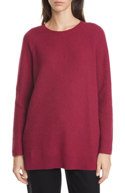 Shop Eileen Fisher Creweck Sweater In Hibiscus