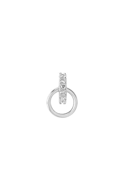 Shop Maria Black Lila Diamond Hoop Single Stud Earring In White Gold/ Diamond