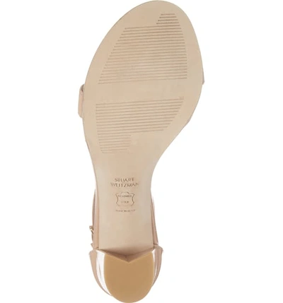 Shop Stuart Weitzman Nearlynude Ankle Strap Sandal In Adobe Aniline