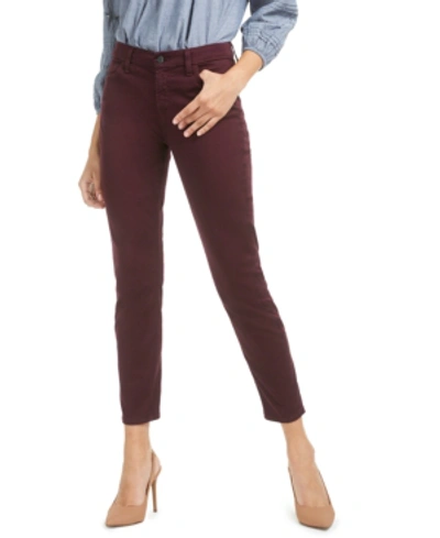 Shop Jen7 By 7 For All Mankind Sateen Ankle Skinny Jeans In Potent Purple