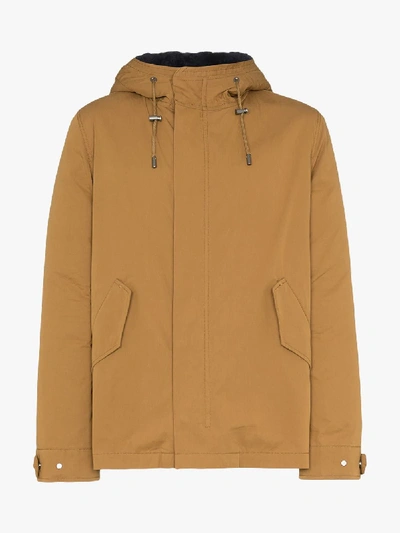 Shop Yves Salomon Shearling Hooded Parka In Brown