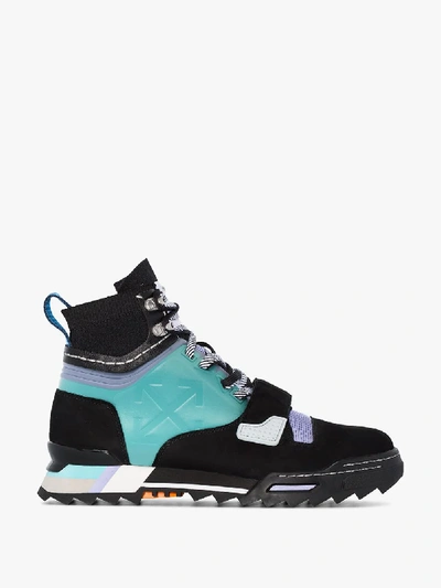 Shop Off-white Black And Blue Hiking Leather Sneakers
