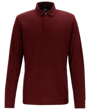 hugo boss red long sleeve polo