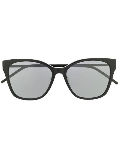 Shop Saint Laurent Square Sunglasses In Black