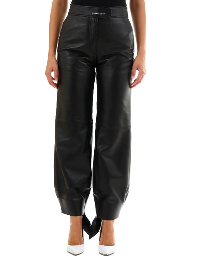 Shop Off-white Black Leather Pants