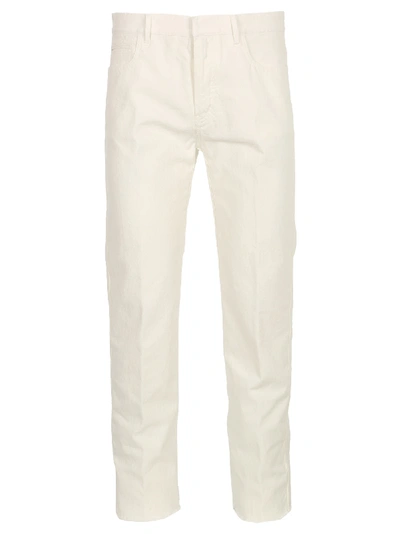 Shop Haider Ackermann Raw Hem Jeans In White
