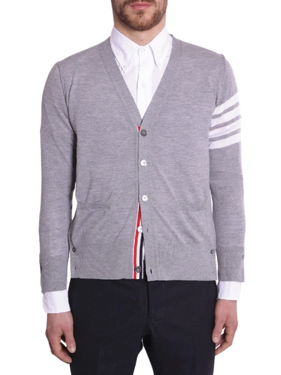 Shop Thom Browne V-neck Cardigan In Grigio