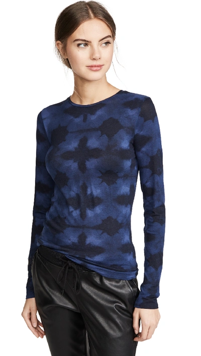 Shop Vince Tie Dye Long Sleeve Crew Tee In Hydra