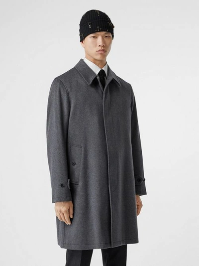 Shop Burberry Cashmere Car Coat In Pewter Melange