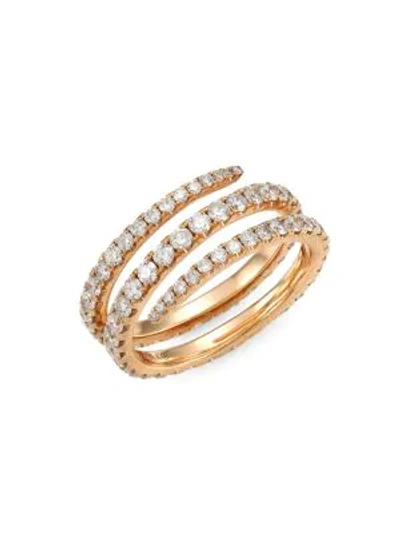 Shop Anita Ko 18k Rose Gold & Diamond Pavé Coil Ring