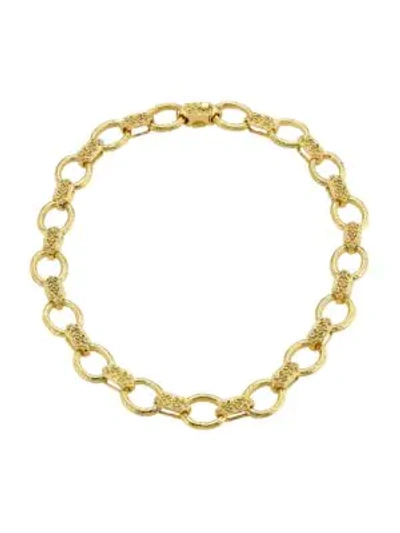 Shop Katy Briscoe 18k Yellow Gold Embossed Link Collar Necklace