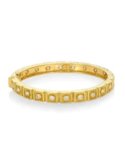 Shop Katy Briscoe E2 18k Yellow Gold & Diamond Bangle Bracelet