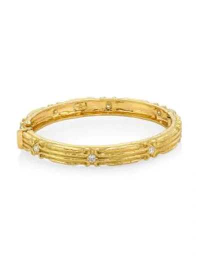 Shop Katy Briscoe Coskey's Column 18k Yellow Gold & Diamond Bangle Bracelet