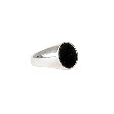 SERGE DENIMES Silver Black Orb Ring 