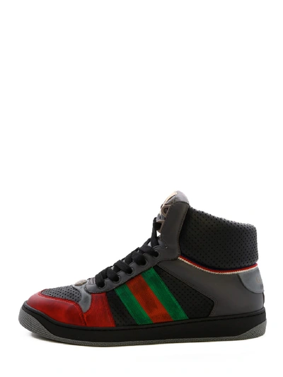 Shop Gucci High Screener Sneaker In Black