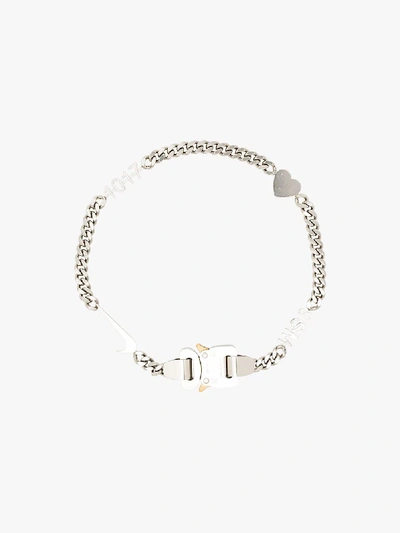Shop Alyx 1017  9sm Silver Tone Hero Charm Necklace In White