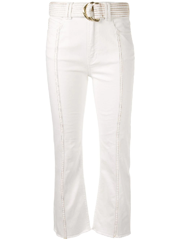 Aje Clover Cropped Flared Jeans In White | ModeSens