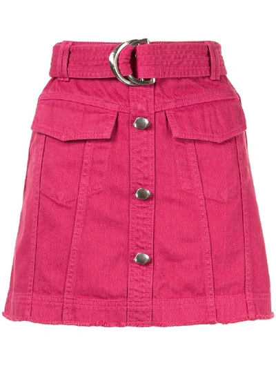 Shop Aje Arlow Denim Mini Skirt In Pink