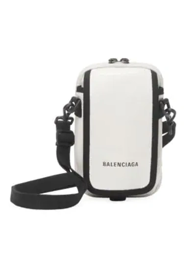 Shop Balenciaga Arena Crossbody Flap Pouch In White