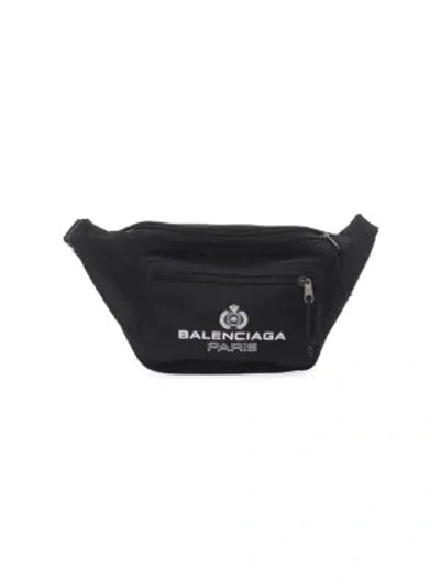 Shop Balenciaga Crest Logo Explorer Belt Bag In Black