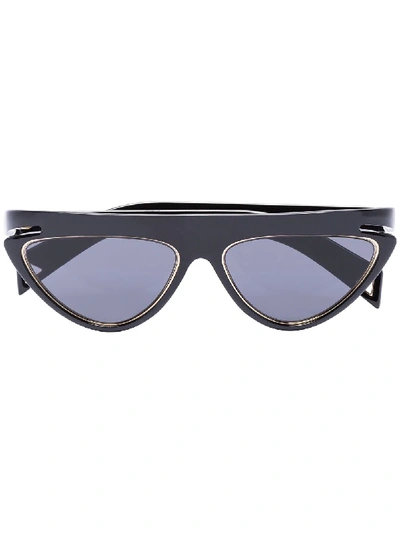 Shop Fendi Straight Bridge Cat-eye Sunglasses In Black