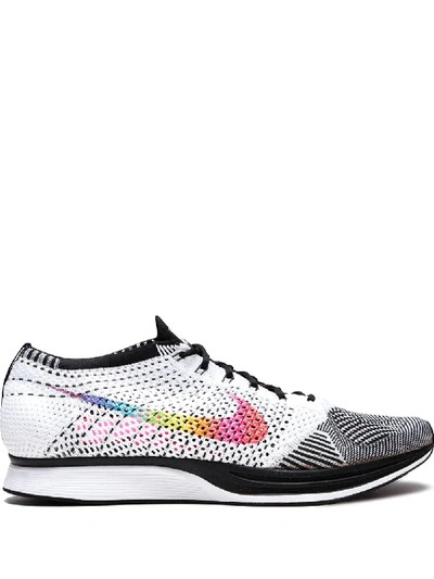 Shop Nike Flyknit Racer "be True" Sneakers In White